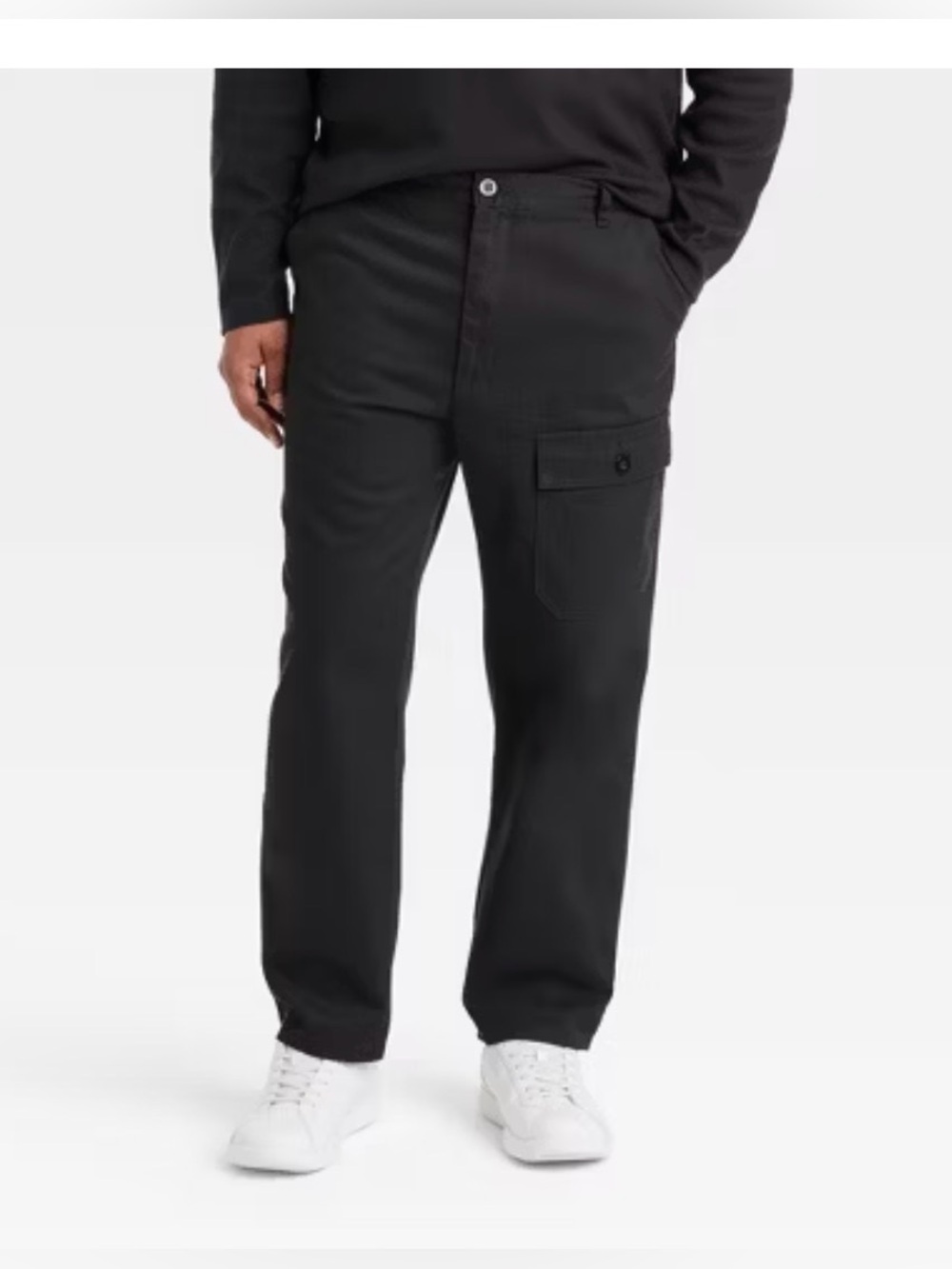 Houston White Black Relaxed Utility cargo pants Men's Large Baggy work pants